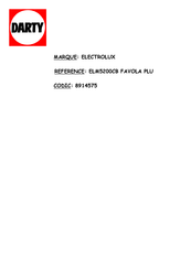 Electrolux ELM5200CB FAVOLA PLU Bedienungsanleitung
