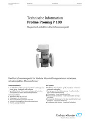 Endress+Hauser Proline Promag P 100 Technische Information