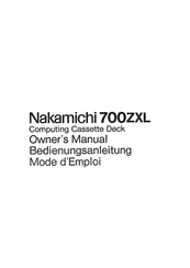 Nakamichi 700ZXL Bedienungsanleitung