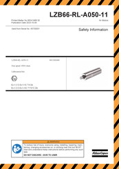 Atlas Copco LZB66-RL-A050-11 Sicherheitshinweise