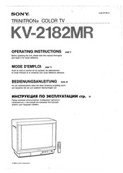 Sony TRINITRON KV-2182MR Bedienungsanleitung