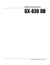 Akai GX - 630 DB Bedienungsanleitung