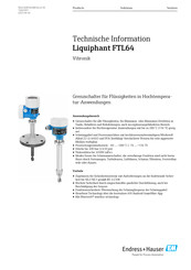 Endress+Hauser Liquiphant FTL64 Technische Information
