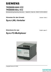 Siemens 7KE6000-8AJ/CC Betriebsanleitung