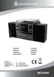 Soundmaster MCD5600 Bedienungsanleitung