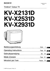 Sony KV-X2931D Bedienungsanleitung