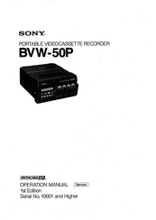 Sony BETACAM SP BVW-50P Bedienungsanleitung