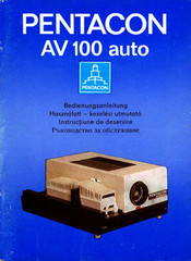 Pentacon AV 100 auto Bedienungsanleitung