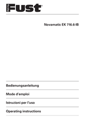 FUST Novamatic EK 716.6-IB Bedienungsanleitung