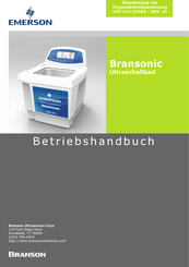 Emerson Branson Bransonic M2800-J Benutzerhandbuch