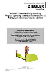 Ziegler CLAAS CERIO Betriebs- Und Bedienungsanleitung