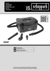 Scheppach HD2P Original Bedienungsanleitung