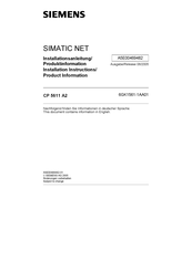 Siemens SIMATIC NET CP 5611 A2 Installationsanleitung