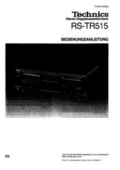 Technics RS-TR515 Bedienungsanleitung