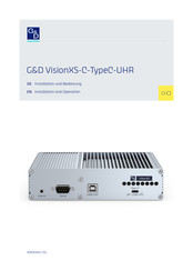 G&D VisionXS-C-TypeC-UHR Installation Und Bedienung