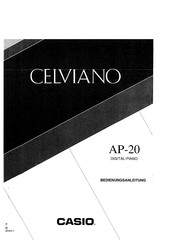 Casio CELVIANO AP-20 Bedienungsanleitung