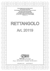 Gessi RETTANGOLO 20119 Bedienungsanleitung