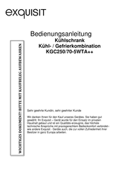 exquisit KGC250/70-5WTA++ Bedienungsanleitung