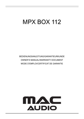 MAC Audio MPX BOX 112 Bedienungsanleitung