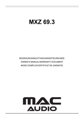 MAC Audio MXZ 69.3 Bedienungsanleitung
