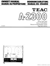 Teac A-2300 Bedienungsanleitung