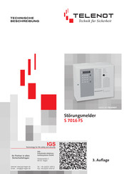 telenot S 7016 FS Technische Beschreibung