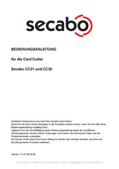 Secabo CC30 Bedienungsanleitung