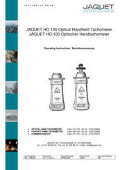 JAQUET HC 100 Betriebsanweisung