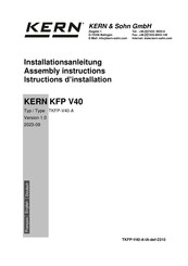 KERN&SOHN TKFP 150V40M-A Installationsanleitung
