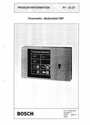 Bosch Bedienfeld FBF Produktinformation