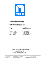 Multi 110/80IND-L Bedienungsanleitung