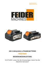 FEIDER Machines FB2A Bedienungsanleitung