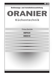 Oranier EBD830 Bedienungs- Und Installationsanleitung