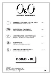 o&o BSX/BL Installations Und Bedienungs