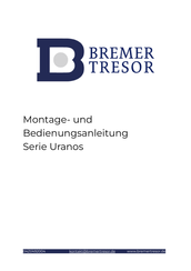 Bremer Tresor Uranos Serie Montage- Und Bedienungsanleitung