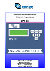 Zehnder Pumpen ZPS1-LCD-SD 400 V Bedienungs- Und Montageanleitung