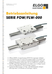 ELGO Electronic FOW-000 Serie Gebrauchsanweisung