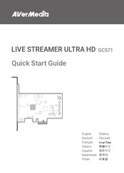 Avermedia LIVE STREAMER ULTRA HD GC571 Kurzanleitung