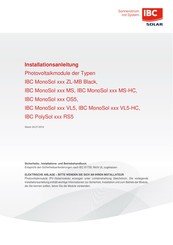 IBC Solar MonoSol OS5 Serie Sicherheits-, Installations- Und Betriebshandbuch