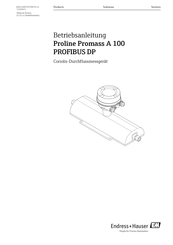 Endress+Hauser Proline Promass A 100 Betriebsanleitung
