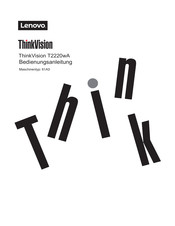 Lenovo ThinkVision T2220wA Bedienungsanleitung