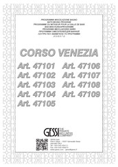Gessi CORSO VENEZIA 47104 Bedienungsanleitung
