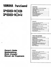 Yamaha PSS-104 Spielanleitung