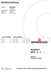 Baumuller BFN-1 Betriebsanleitung