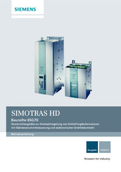 Siemens SIMOTRAS HD 6SG70 Serie Betriebsanleitung