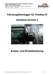 Datafox Datafox-Timeboy III Einbau Und Einstellanleitung