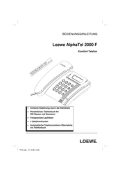 Loewe AlphaTel 2000 F Bedienungsanleitung