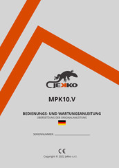 JEKKO MPK10.V Bedienungs- Und Wartungsanleitung