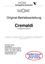 SANOMAT Cremaldi-Vario-S-RA Originalbetriebsanleitung