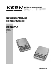 KERN&SOHN FOB Serie Betriebsanleitung